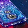 thumbnail image 5 of FIEWESEY For Motorola E5 Plus Case Moto E5 Supra Glitter Case Sparkle Glitter Flowing Liquid Quicksand with Shiny Bling Diamond Women Girls Cute Case For Motorola E5 Plus / E5 Supra - Blue+Purple, 5 of 6