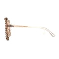 thumbnail image 3 of Rhinestone Rock and Roll Bling Oversize Flat Top Plastic Sunglasses Clear Beige, 3 of 4
