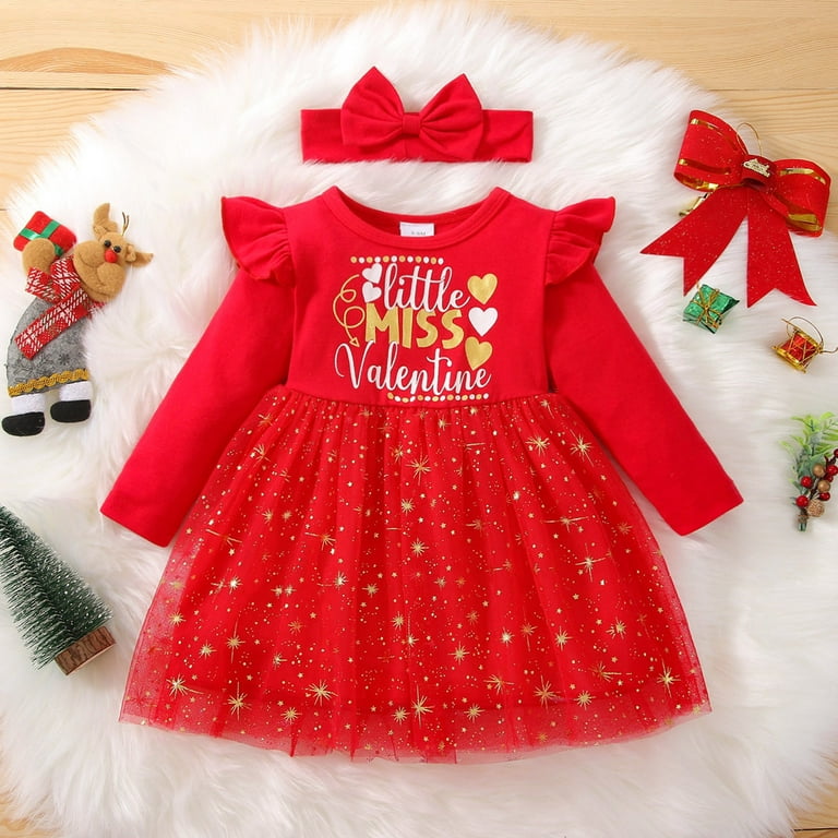 little miss princess christmas dresses HIPYLO Princess Night Gown Knotted Gown Baby Newborn Wedding Guest Dress  Winter Maxi Dress 2t Girls Clothes Fall/ Winter Clothes for Teen Girls  10-12, Red 18-24 Months