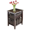 thumbnail image 5 of Winsome Zoey Faux Marble Top Solid Wood Side Table with 2 Baskets in Walnut, 5 of 6