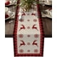 thumbnail image 1 of Camino de mesa navideño, camino de mesa rústico con alce y copo de nieve navideño para vacaciones, fiesta de cumpleaños, cocina, mesa de comedor, decoración del hogar, 1 of 7