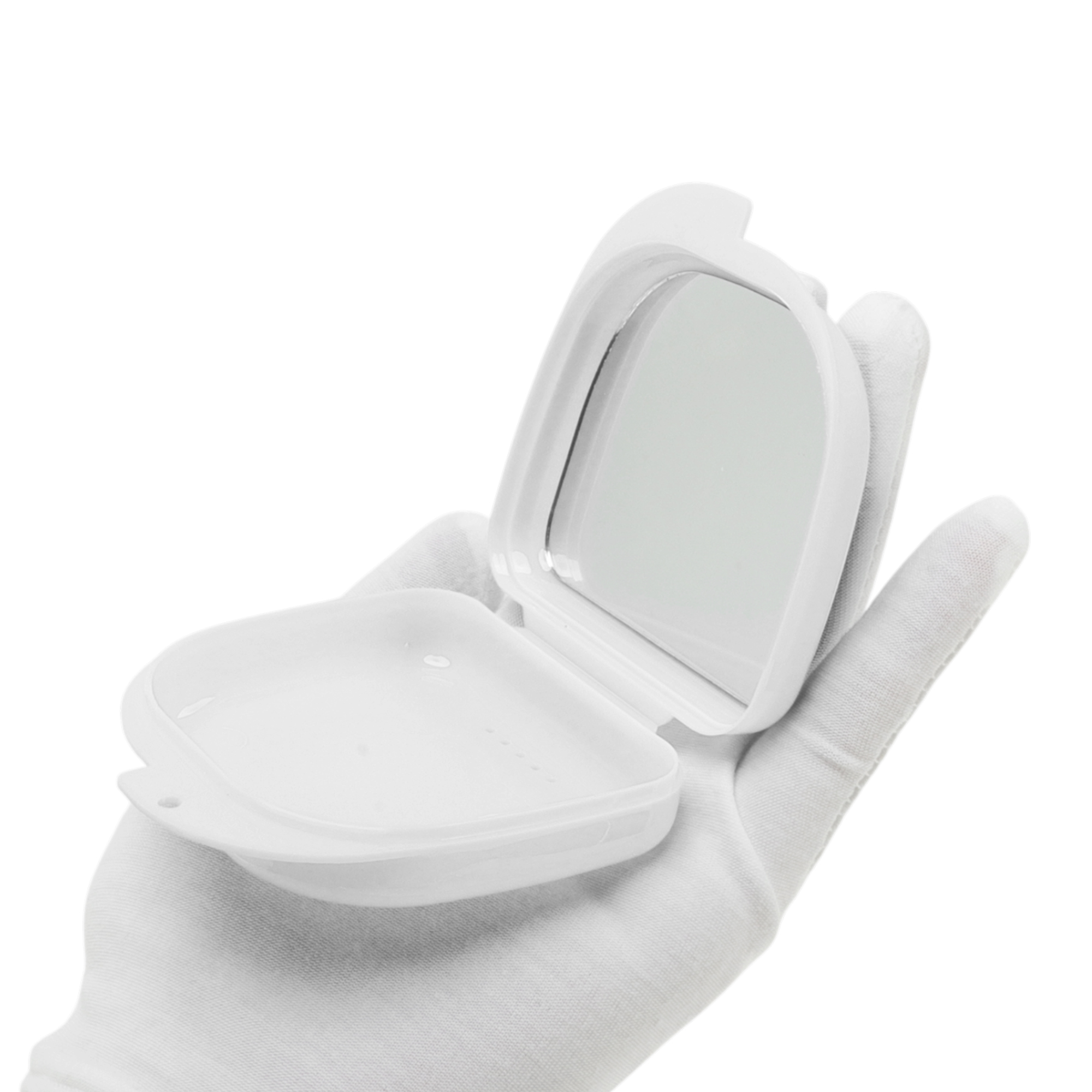 Unique Bargains Compact Braces Box with Brush 1 Set White