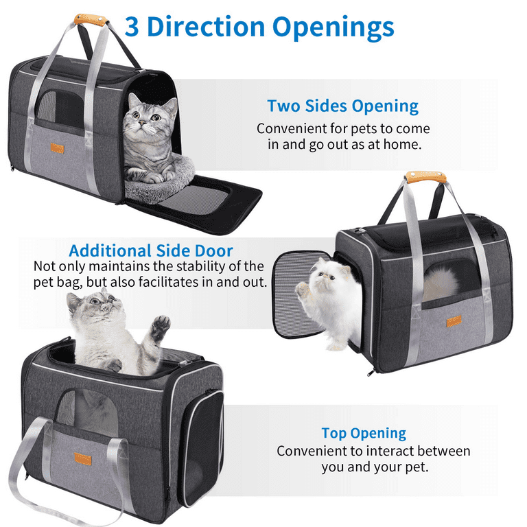Morpilot Pet Travel Carrier Bag, Portable Pet Bag - Folding Fabric Pet Carrier, Travel Carrier Bag for Dogs or Cats, Pet Cage with Locking Safety
