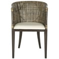 thumbnail image 3 of SAFAVIEH Beningo Arm Chair Brown / White, 3 of 7