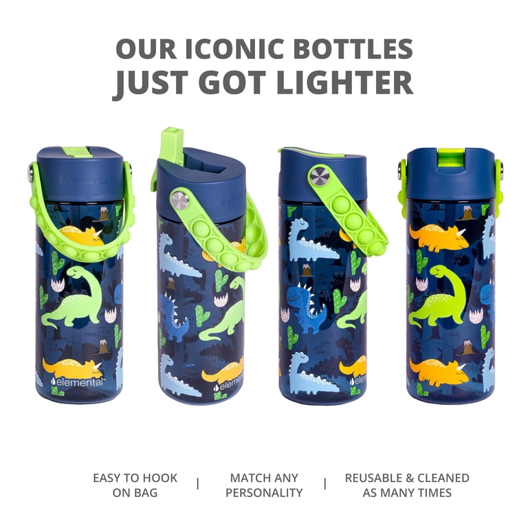 Cute Dinosaur Water Bottle For School Boys - 23oz BPA-Free Tritan, Leak Proof Flip Straw, Easy Clean With Carry Handle