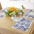 thumbnail image 4 of Ambesonne Paisley Place Mats Set of 4, Watercolor Mandala, Standard Size, Navy Blue White, 4 of 6