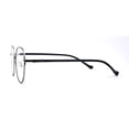 thumbnail image 3 of Womens Optical Quality Metal Rim Large Round Blue Light Flitering Computer Glasses Silver Black, 3 of 4