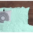 thumbnail image 5 of D.N.G. BEDDINGS 100% Egyptian Cotton 5 Piece Circle Ruffle Comforter Set with 1 Freebie Ruffle Pillow | 550 GSM Filled Microfiber - Twin/TwinXL Size, Aqua Blue Color - 800 Thread Count, 5 of 5