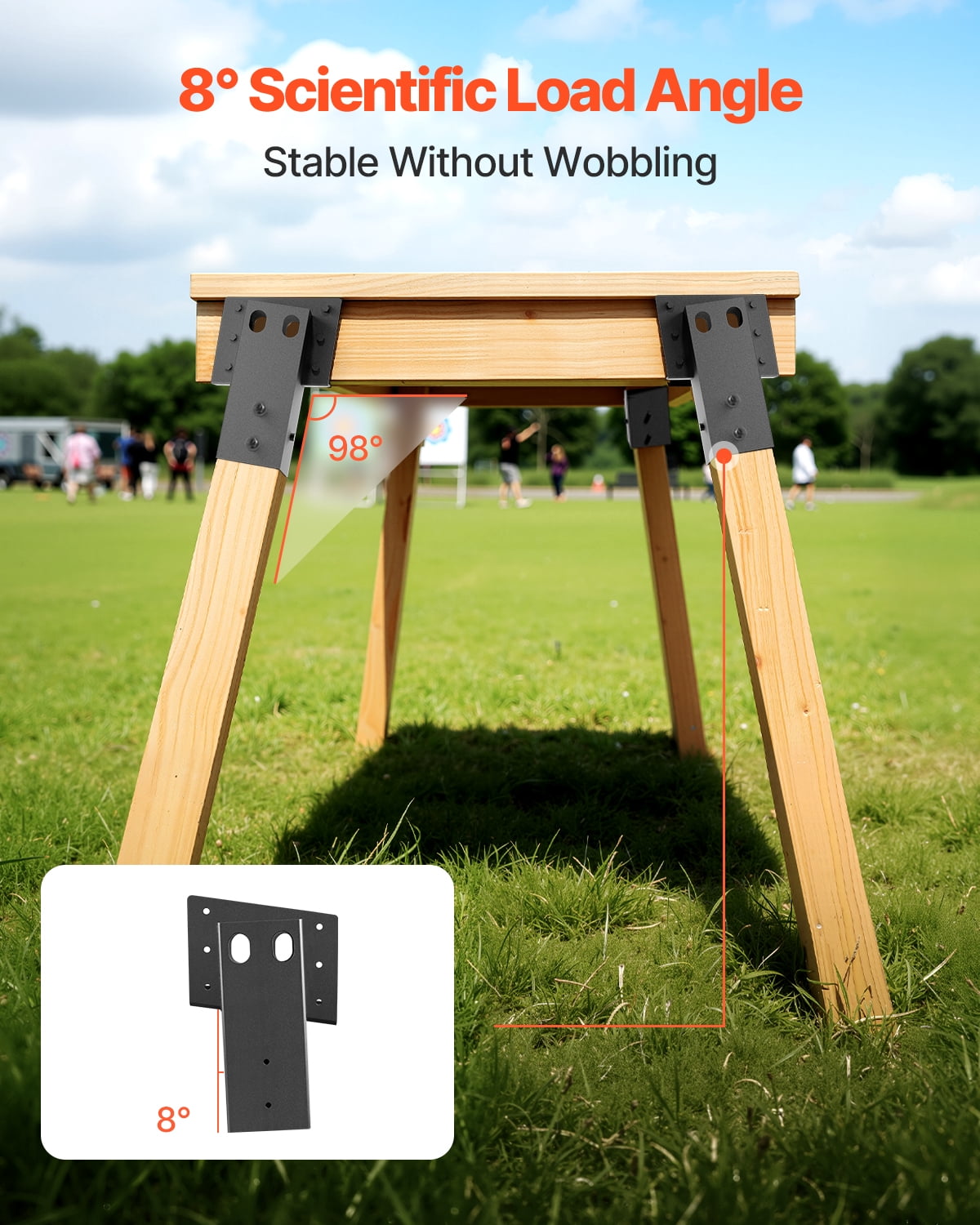 VEVOR Deer Blind Brackets, Outdoor 3.6x3.6 Platform Bracket, Fit 3.5x3.5 In / 88.9x88.9 mm Lumber, 2204lbs/1000kg Capacity Steel Elevator Brackets for Deer Stand, Hunting Blinds, Shooting Shack