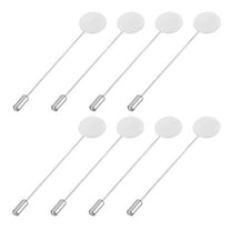 Uxcell Round Brooch Pins 3 Inch Metal Tray Stick Lapel Pin Long Needle Clips, White, 60pcs