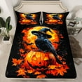 thumbnail image 2 of Manfei Autumn Harvest Fall Bed Sheets Full,Halloween Theme Bedding Full Size,Pumpkin Spider Webs Sheet Set Full,Ultra Soft Room Decor,4-Piece, 2 of 7