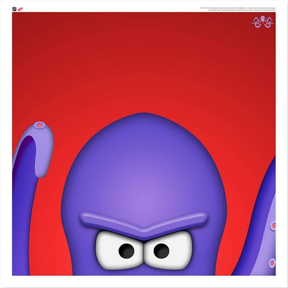 Al The Octopus Detroit Red Wings 12'' x 12'' Minimalist Mascot Poster Print