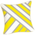 thumbnail image 4 of Funda de almohada decorativa geométrica contemporánea gris, amarilla y negra, cuadrada, de 45 x 45 cm. Tiras diagonales, 4 of 8
