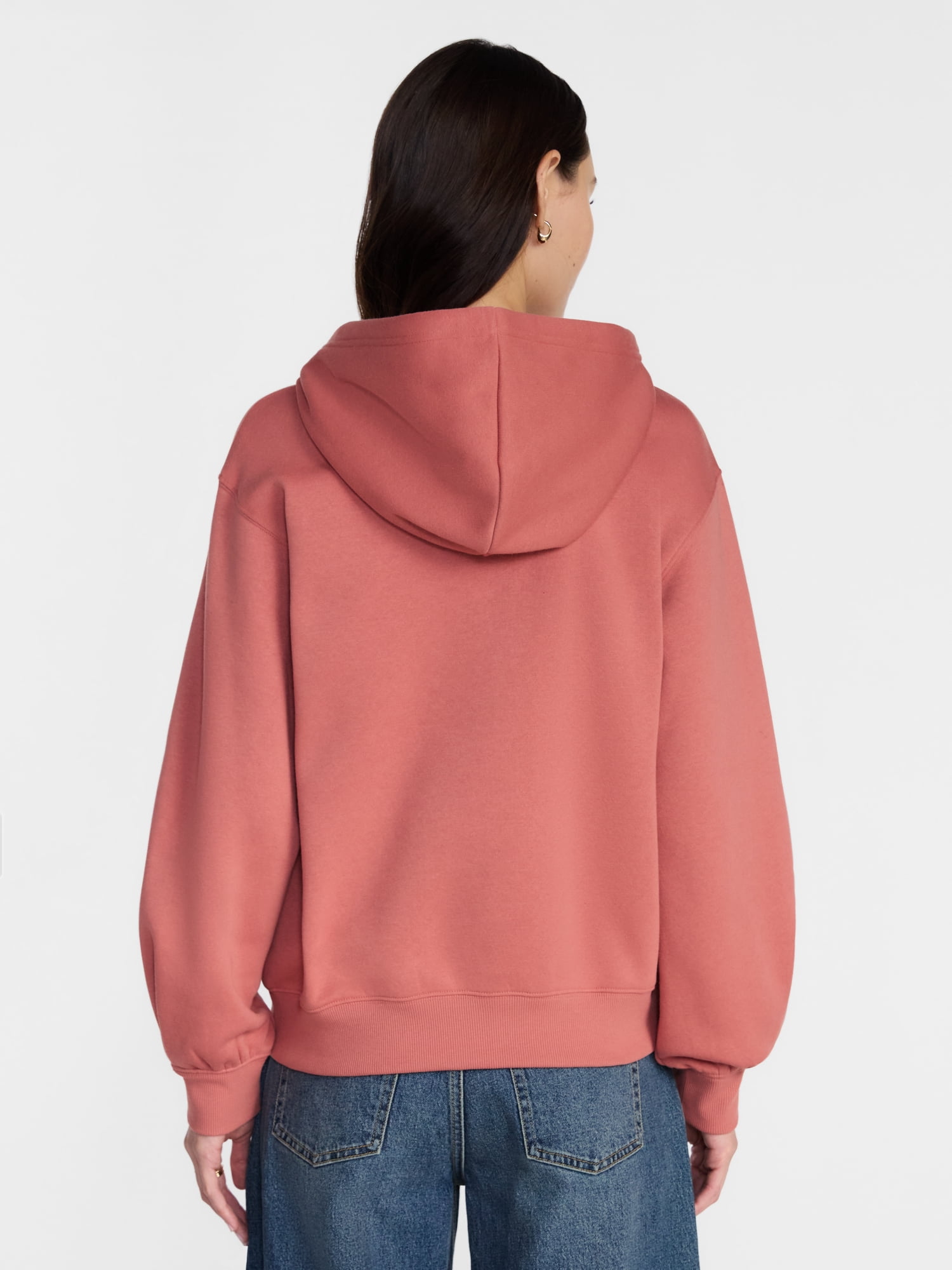 Scenario Women's and Women's Plus Zip Front Fleece Hoodie Jacket, Sizes XS-4X