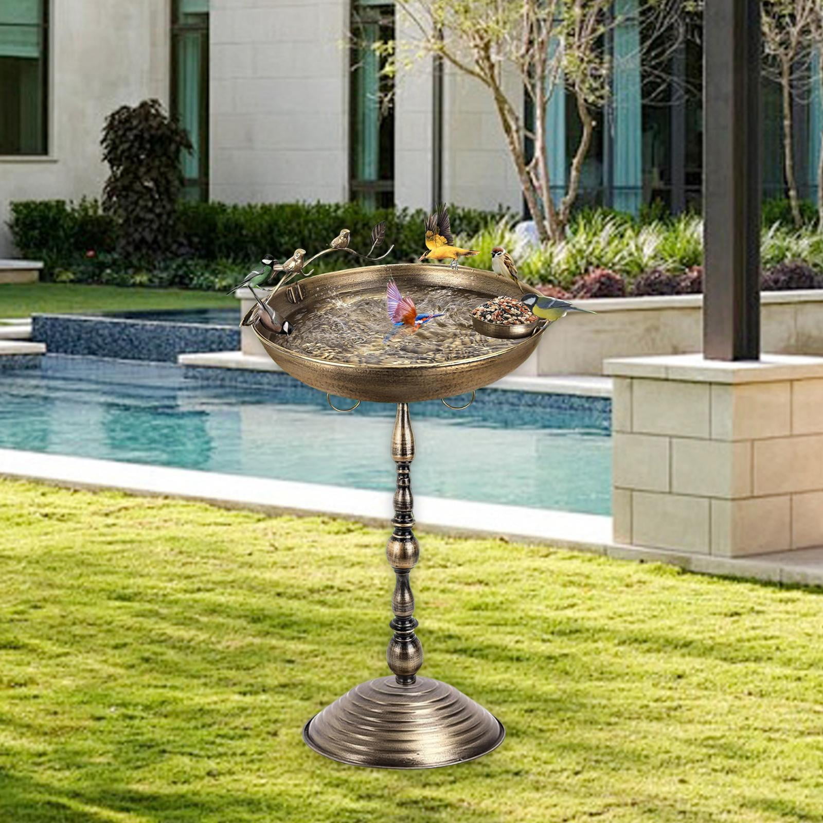 simhoa Metal Bird Bath Bowl 26 inch Heavy Duty Bird Feeder for Garden Outdoors Yard