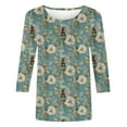 thumbnail image 5 of CYMMPU Tunic Tops 3/4 Sleeve Crew Neck Loose Fit Spring Tops Blouses for Women Dressy Casual Bee Pattern Summer Fashion Shirts Lightweight Basic T-Shirts XL, 5 of 5