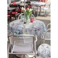 thumbnail image 5 of Outdoor Tablecloth with Umbrella Hole for Patio/Picnic/Party/Camping, Turtle Coastal Waterproof Table Cloth Round Cover Washable, Nautical Summer Beach Coral Jellyfish Wooden (Dia 54"), 5 of 8