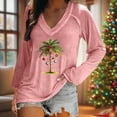 thumbnail image 6 of Ailaofu Christmas Palm Tree Shirt for Women Hawaiian Beach Tropical Christmas Palm Tree Shirts Xmas Holiday Long Sleeve T Shirt, 6 of 6