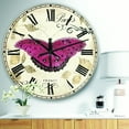 thumbnail image 2 of Designart Horloge Murale Fermière Rouge Papillon Style Campagne Française, 2 of 2