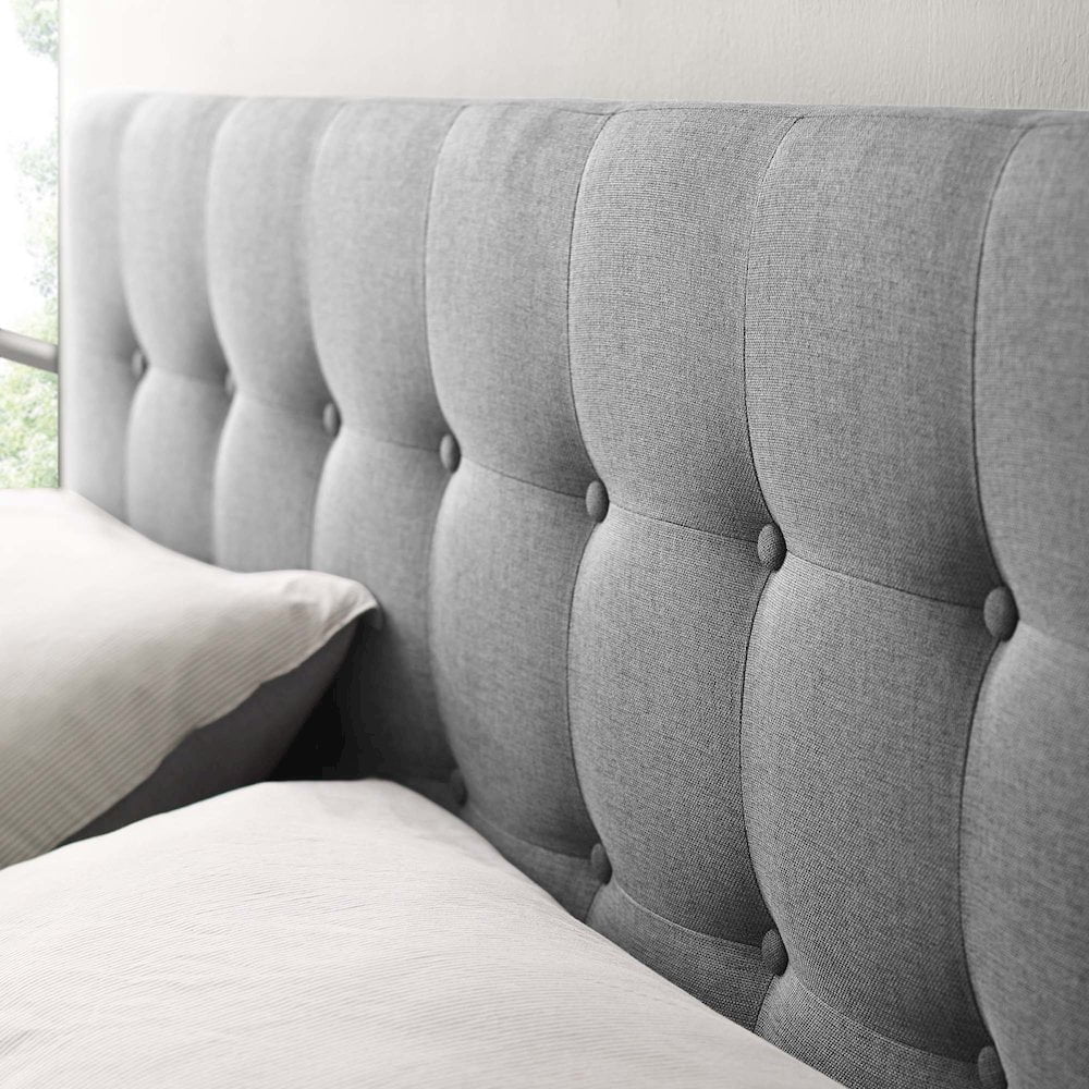 Modway Emily Tufted Button Headboard, King, Gray