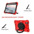thumbnail image 4 of Dteck iPad Mini 6 Case with Screen Protector, iPad Mini 6th Generation Case for Kids, Heavy Duty Three Layer Hybrid Full-body Rugged Case With Handle Grip/Rotating Stand/Shoulder Strap,Red/Black, 4 of 8