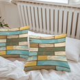 thumbnail image 6 of Throw Pillow Covers 16x16 Inch Set of 2, Brown Blue Vintage Waterproof Outdoor Pillow Covers, Retro Farmhouse Elegant Pastoral Decorative Cushion Pillowcases for Couch, Sofa, Bed, Garden, Patio, 6 of 9