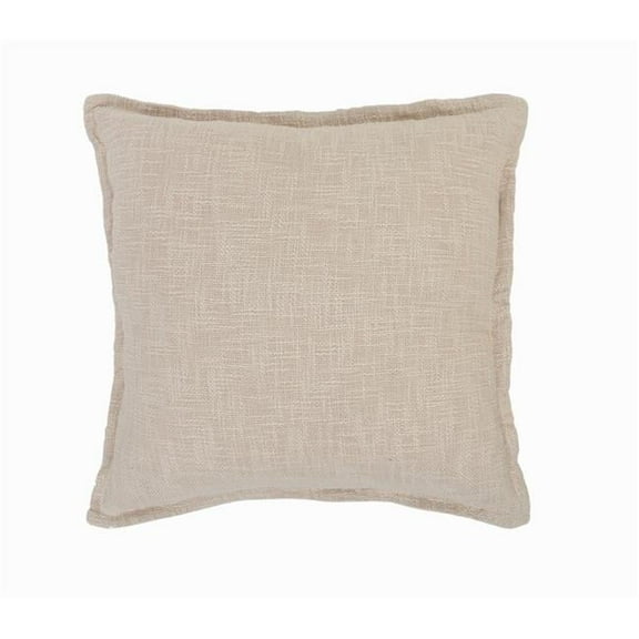 4 x 20 x 20 in. Beige Solid Color Zippered 100 Percent Cotton Throw Pillow - Set of 2
