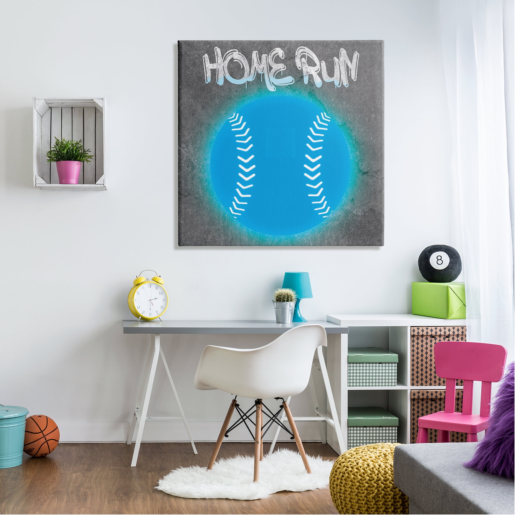 Stupell Industries Home Run Urban Sports Sports Painting Gallery Wrapped Canvas Art Print Wall Art, 36 x 36