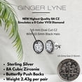 thumbnail image 5 of Black Halo Oval Cut Stud Earrings for Women Simulated Diamond Sterling Silver Ginger Lyne, 5 of 7