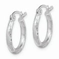 thumbnail image 2 of 925 Sterling Silver Rhodium Plated Diamond Cut Hoop Earrings; for Adults and Teens; for Women and Men, 2 of 3