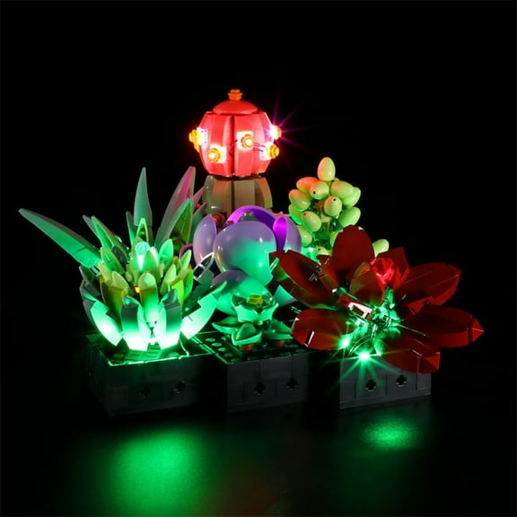 Bestope Succulent Building Kit LED Light Set Compatible for Lego 10309 Display Plant Decor for Home Office Decoration（Only Lights Set, Not Lego Model ）