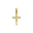 thumbnail image 4 of 10k Yellow Gold Cross Pendant Necklace for Men and Women with Heart Accent Carved Texture Polished Finish Mini Religious Faith Jewelry Spiritual Gold Charm, 4 of 6