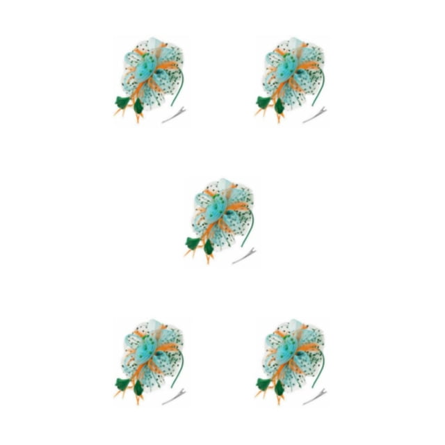 Tocado Vintage Qarigey Plume Retro Style Velo Diadema Flower Headwear para Club Horse Racing Events Verde azul Type2 NO2