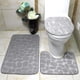 thumbnail image 5 of 3 alfombrillas de baño con relieve de adoquines, antideslizantes, para tapa de inodoro, color gris, 5 of 12