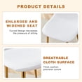 thumbnail image 2 of Hi loPres 36.6-Inch Round Glass Dining Table Set for 4, Modern Gold Metal Legs with White Fabric Chairs, 5-Piece Kitchen Room Furniture, 2 of 10