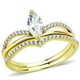 thumbnail image 1 of Women IP Gold Stainless Steel Ring with AAA Grade CZ in Clear - Size 5, 1 of 1