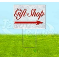 Gift Shop Right Arrow (18" x 24") Yard Sign, Includes Metal Step Stake