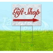Gift Shop Right Arrow (18" x 24") Yard Sign, Includes Metal Step Stake