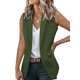 thumbnail image 2 of Chaleco Blazer Sin Mangas para Mujer, Informal, con Abertura Frontal, un Botón, Chaqueta de Verano con Bolsillos. Verde M, 2 of 6