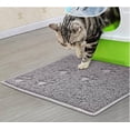 thumbnail image 3 of 2 alfombrillas para caja de arena para gatos (12" x 16", gris) para piso, alfombrilla para atrapar arena, parte trasera antideslizante, control de dispersión, fácil de limpiar, resistente al, 3 of 5
