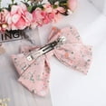thumbnail image 4 of Bow Hair Clips Bowknot Barrettes - 2PCS Floral Bow Hair Clips for Women Silk Hair Barrettes Metal Hair Pins, 4 of 7