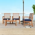 thumbnail image 5 of Costway 4 PCS Outdoor Furniture Set with Soft Seat Cushions Stable Acacia Wood Frame Navy, 5 of 9