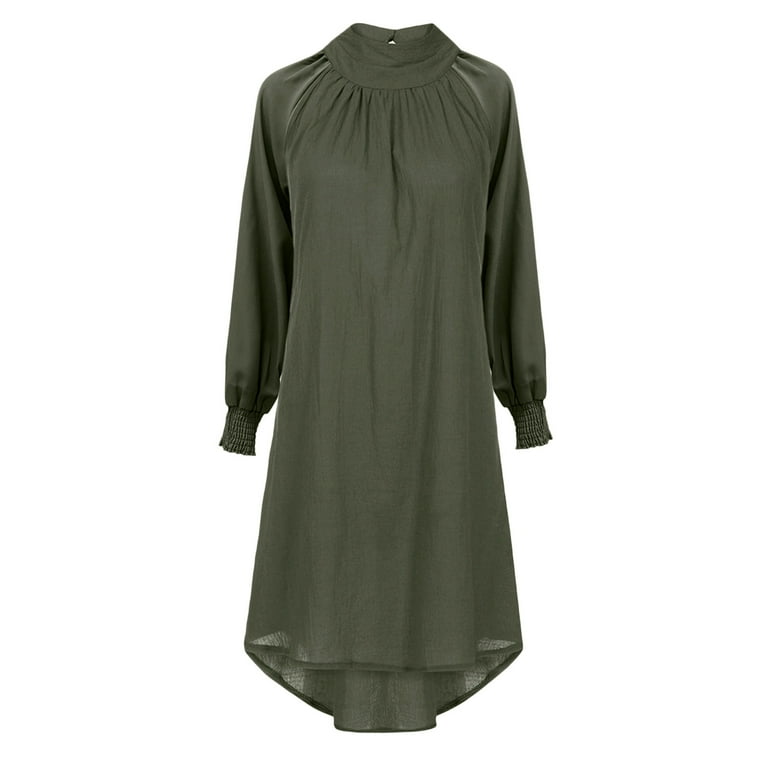 HSMQHJWE Lace Sleeve Dress Woman Summer Dresses Womens Fashion Dress Loose Solid Color Long Sleeve Dress Denim Jumper Dress For Women Plus Size Walmart