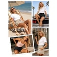thumbnail image 6 of TEMOFON Womens Linen Shorts&nbsp;Summer Ruffle Waist Drawstring Wide Leg Pants with Pockets Casual Vacation Flowy Shorts S, 6 of 8