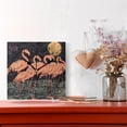 thumbnail image 2 of WOBOGO Night Sky Flamingo Pattern Wall Clock 7.78 Inch Battery Operated Silent Unit Square Rustic Vintage Style for Home Bedroom Office Black Pointer, 2 of 8