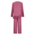 thumbnail image 7 of ATOYSOY Women's Plus Size Knitted Outfits for Ladies Tassels Long Sleeve Ribbed Tracksuits Casual Sweat Suits Pants Ribbed Tops 2 Piece Lounge Sets Pink XXXXL, 7 of 7