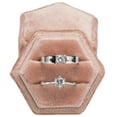 thumbnail image 1 of Hexagon Premium Velvet Double Ring Box for Wedding Ceremony(Blush Peach), 1 of 6
