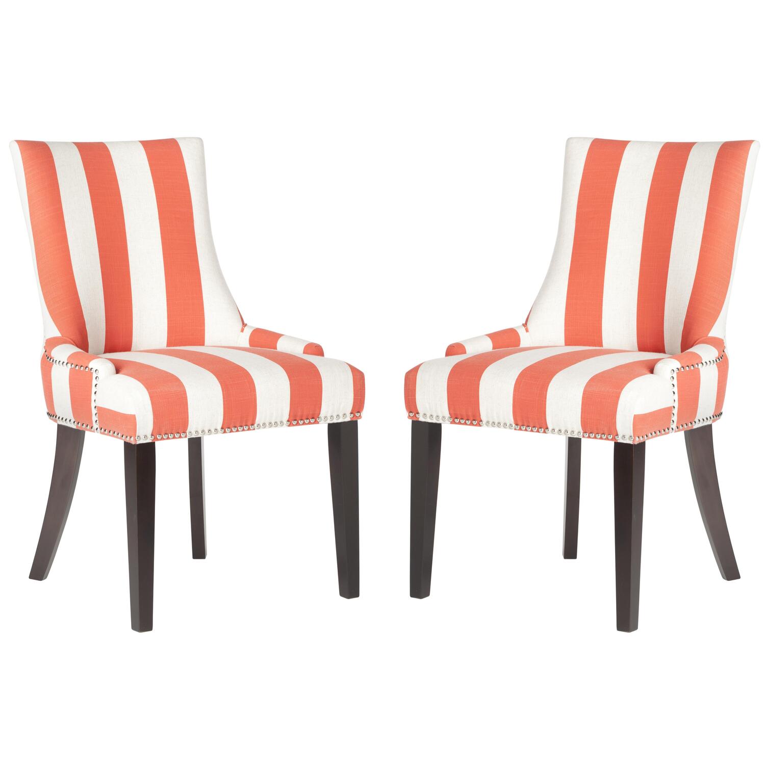 orange striped chair