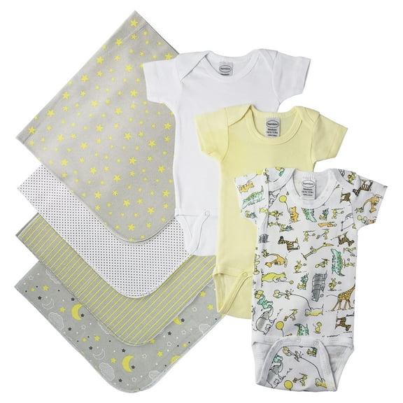 Unisex Newborn Baby Giftset 7 Pc Cotton Layette Sets