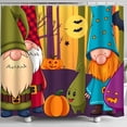 thumbnail image 1 of Charming Halloween Shower Curtain Whimsical Forest Scene with Pumpkins & Bats Fun & Festive Bathroom Decor, 1 of 4